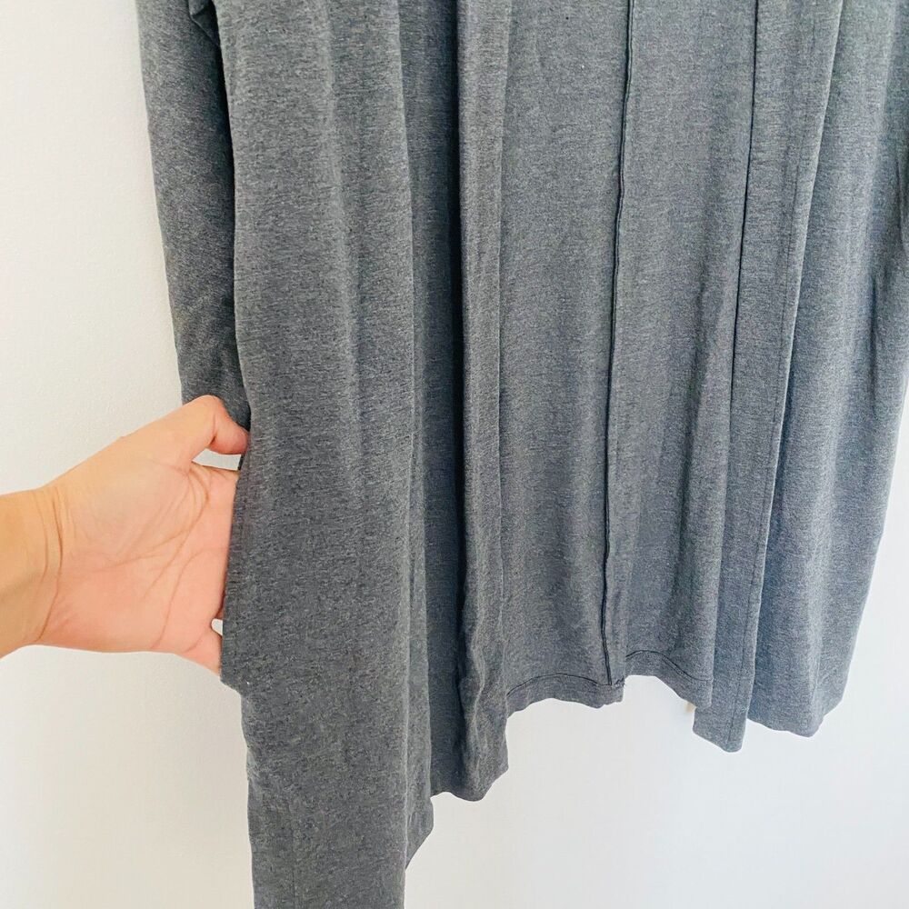 J Jill Wearever Collection Gray Open Long 3/4 Sleeve Stretchy Cardigan Sz XL - Picture 4 of 12